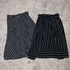 Banana Republic Black and White Geometric Midi Skirts